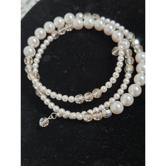 Touchstone Crystal By Swarovski Pearl Wrap Bracelet - Picture 7 of 9